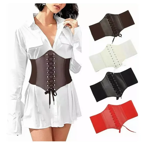 Cinturón Elástico Tipo Corset Cintura De 65 A 80 Cm Ancho El