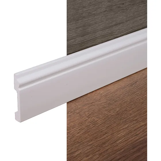 Zocalo Pvc Eps Anti Humedad Piso Vinilico 8cm Blanco