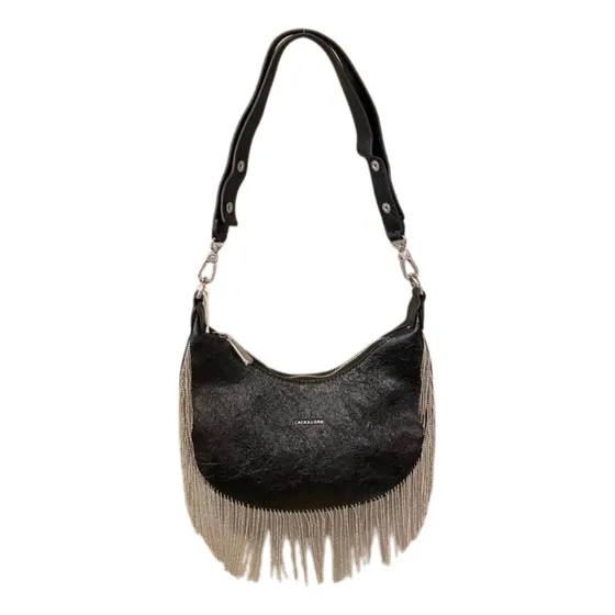 Bolsa Feminina Baguete Festa Lace Lore Cor Preta