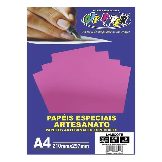 Papel Lamicote A4 Especial Corte 10 Folhas 250g Off Paper
