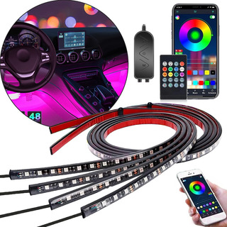 Luz Interior Control App Impermeable Led Tiras Para Autos Luz Interior Control App Impermeable Led Tiras Para Autos