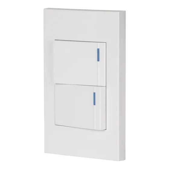 Placa Armada 2interruptores 1de 3vías,1.5mod,española Blanco