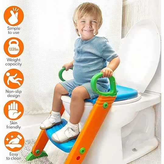 Asiento De Entrenador De Inodoro Con Escalera Para Niños