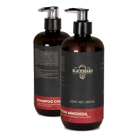Shampo Blackbeard Con Minoxidil, Cafeína Anticaída 1 Pza