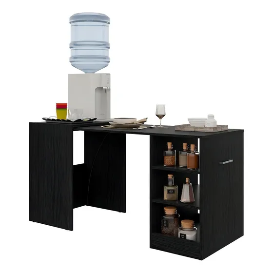 Mesa Dobrável Armário de Cozinha Ibiza Multimóveis Preta