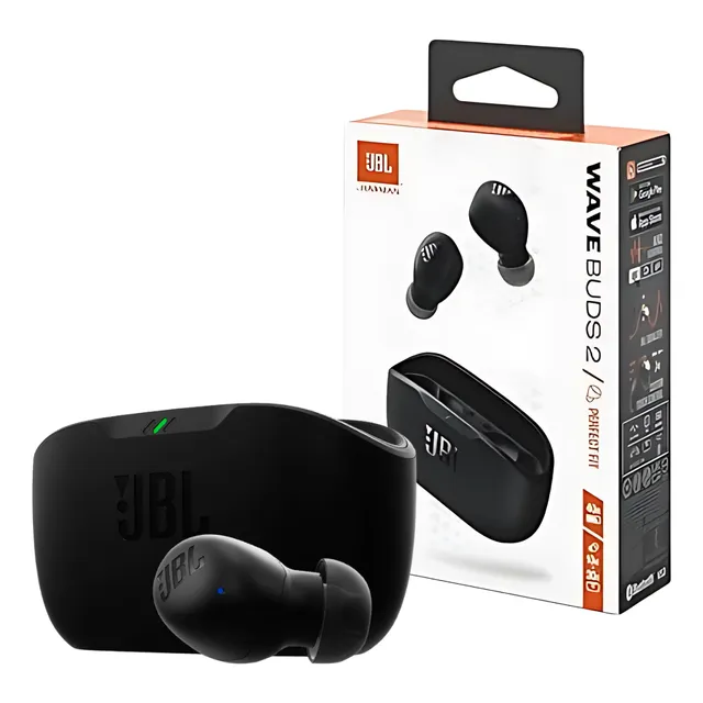 Fones De Ouvido Sem Fio Jbl Wave Buds 2 Cor Preto