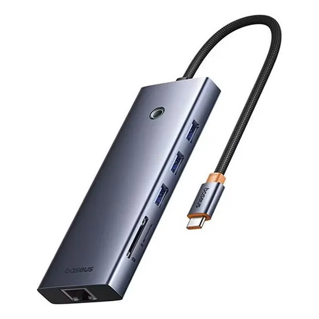 Hub Baseus 11 En 1 Usb-c A Hdmi 4k 60hz Usb-a 3.0 Color Gris Oscuro