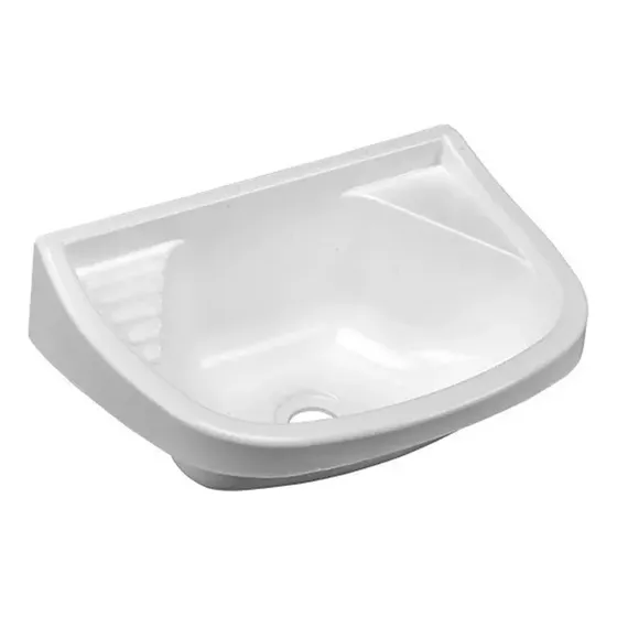 Lavatorio Plastico De Colgar Chico 36x26 Cm Duke Acabado Satinado Color Blanco