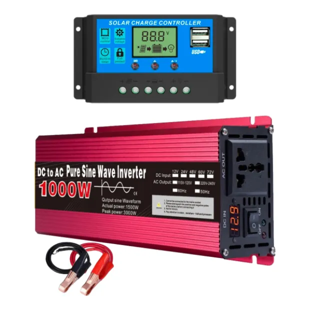 Inversor Onda Pura 1000w 12v A 110v 60hz Y Controlador Solar