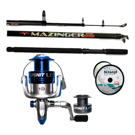 Combo Spinit Pesca Pejerrey Reel Frontal + Caña Telescop 4m