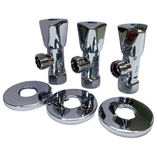 Llave De Arresto 1/2x1/2 Y Roseta Pack  3 Unidades