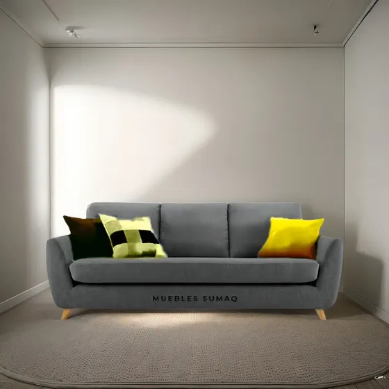 Mueble De Sala Morelia De 3 Cuerpos Color Gris Oscuro