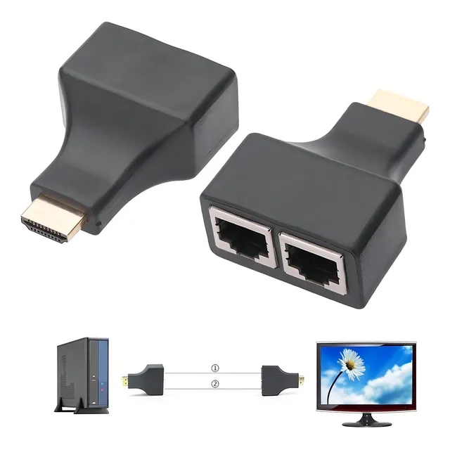 Extensión Extender Hdmi A Rj45 Utp Cat 5/6 Hasta 30 Metros