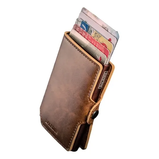 Billetera Anti Clonación Baleine - Tarjetero Con Bloque Rfid Color Pard Brown | Cuotas sin interés