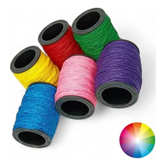 Kit 5 Rolos De 30 Metros De Fio Encerado P/ Artesanato