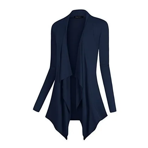 Coco Urbano Mujer Drape Frente Abierto Cardigan Manga Wtyhz