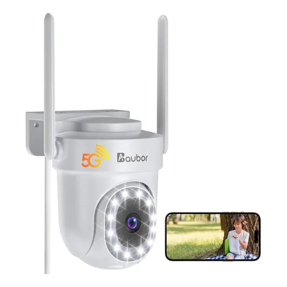 Camara Seguridad Aubor Wifi Dual Exterior 3k 5mp Graba 24/7
