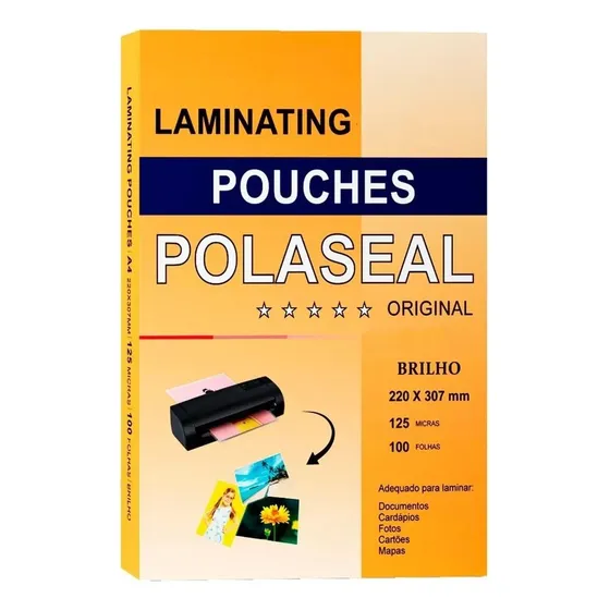 Polaseal A4 Plástico Para Plastificação 220x307x0,05mm 100un