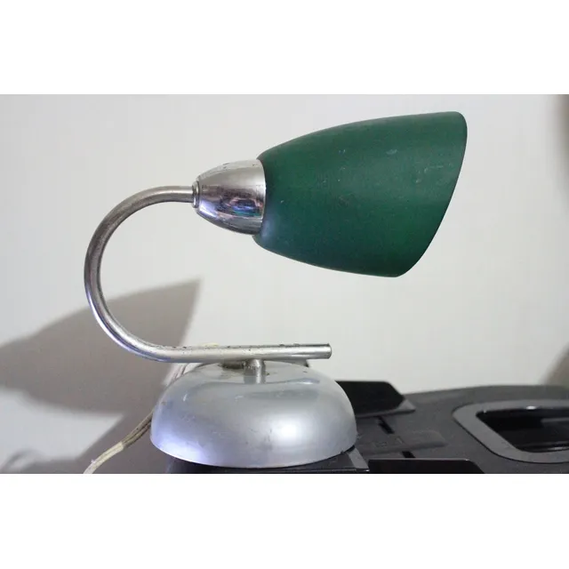 Lampara Usada De Mesa Vidrio Verde