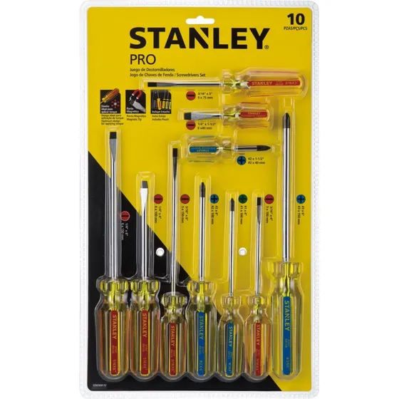 Juego De Destornilladores Stanley Pro Pala-estria 10 Piezas