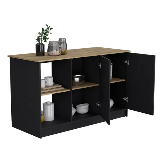 Isla De Cocina Jupiter Rta 90x150x64 Color Wengue Macadamia
