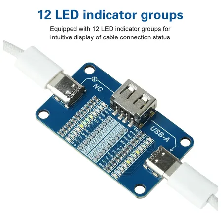 Módulo Tester Cable Usb A A Usb C 12 Led