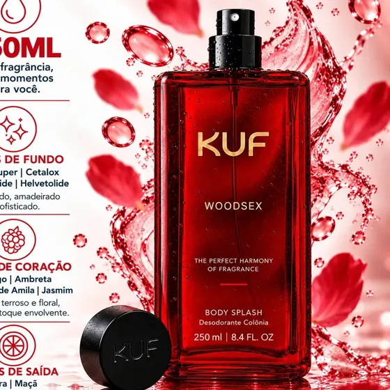 Body Splash Masculino Kuf Woodsex 250ml Importado