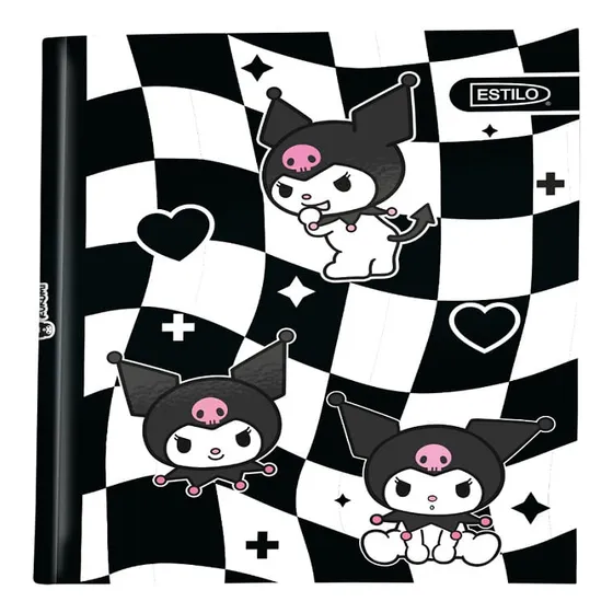 Cuaderno Espiral A4 100hjs Cuadros Pasta Dura Kuromi