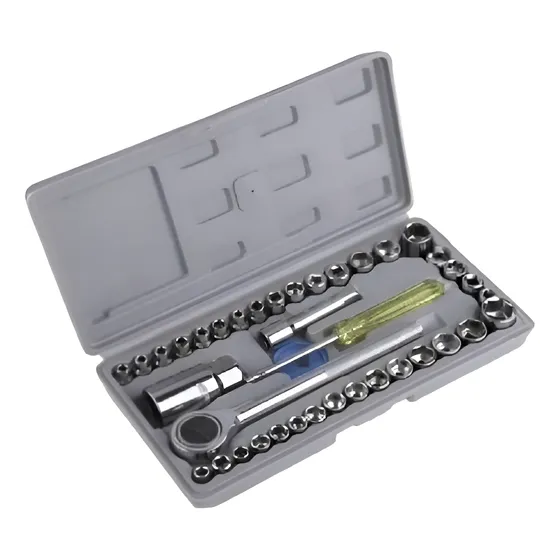 Juego De Dados Con Ratchet Extensión Y Saca Bujías De 40 Pcs