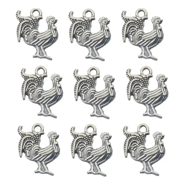 Dije Tibetano Plata Forma Gallo Metal Pollo Granja X