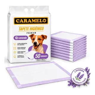 Tapete Higiênico Lavanda - Caramelo - 60x60 cm – Pack de 50 Unidades