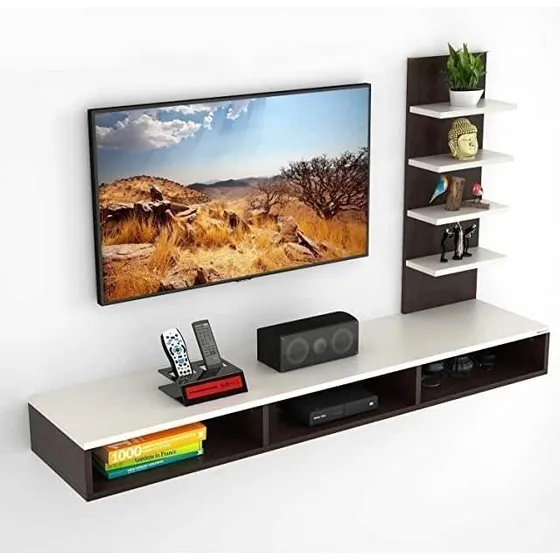 Mueble Flotante Para Tv Con Repisa Lateral.
