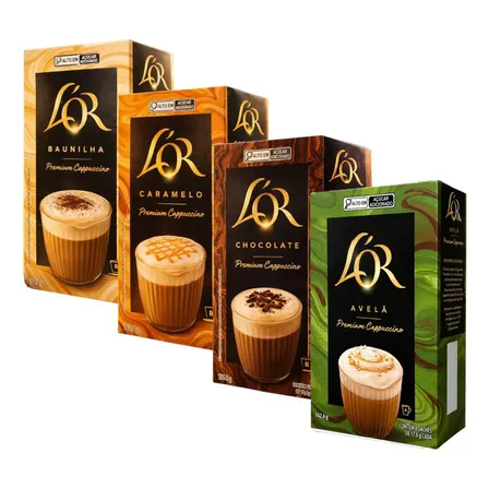 Cappuccino Solúvel L'or Premium Sachês 32 Unidades Sabores