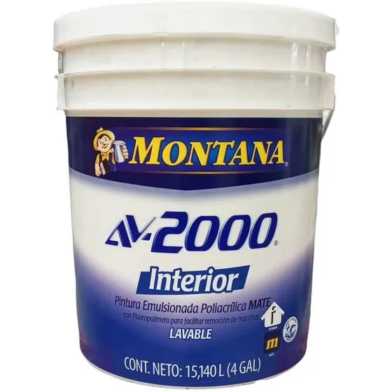 Pinturas Montana Av-2000 Interior Mate Blanco Cuñete (4 Gal)