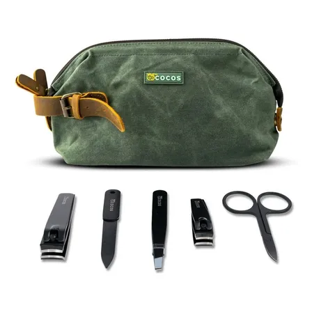 Travel Bag Mycocos Neceser Bolso De Viaje + Kit Uñas Color Verde musgo