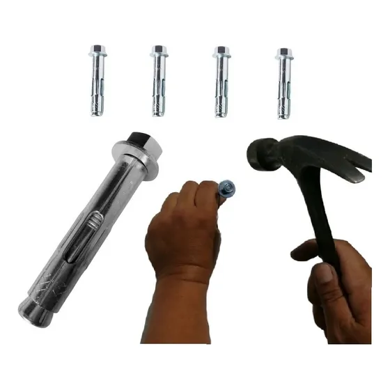 Set De 4 Ramplug Metálico Expansivo 1/2 Perno De Anclaje 8cm