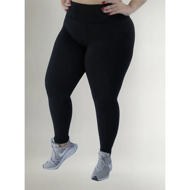 Calça Legging Plus Size Academia Suplex Costura Reforçada