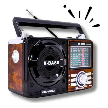 Rádio Retrô Vintage Portátil Am/fm Bluetooth Usb Marrom Radio Retro Marrom 127/220v