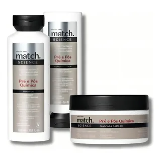 Kit Match Science PrĂ© E PĂłs-quĂmica: Shampoo + Cond+ MĂĄscara Kit Match Science PrĂ© E PĂłs-quĂmica: Shampoo + Cond+ MĂĄscara
