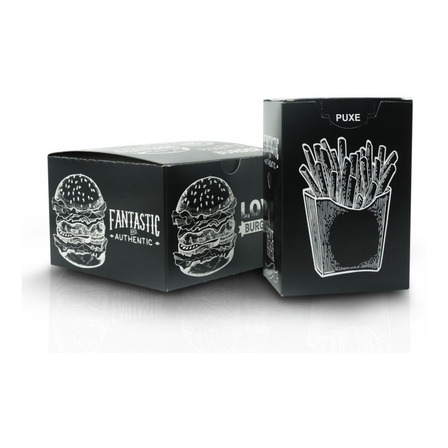 Kit 150 Caixa Hamburguer + 150 Embalagens De Batata Frita Kit 150 Caixa Hamburguer + 150 Embalagens De Batata Frita