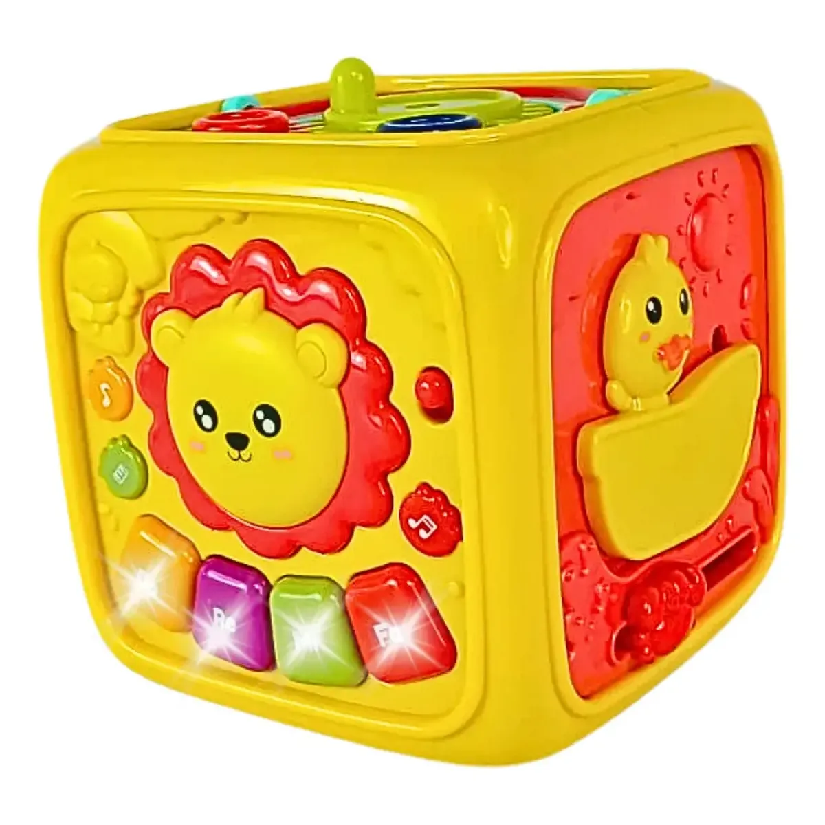 Cubo de atividade musical 6 em 1 infantil castela amarelo
