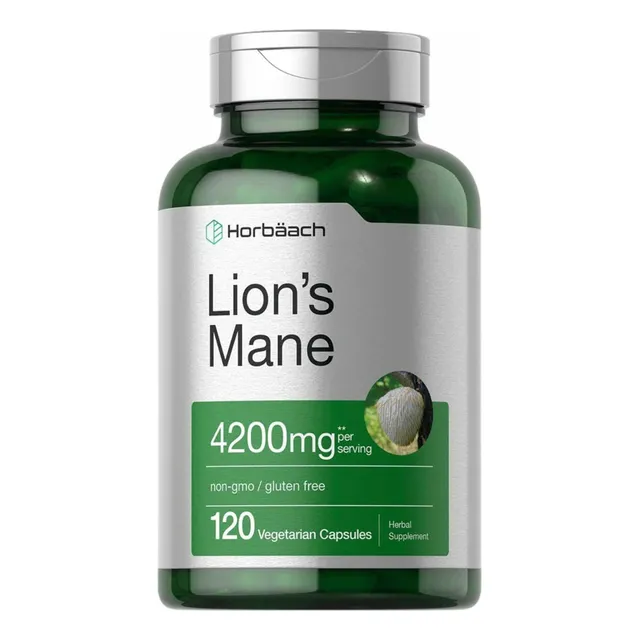 Hongo Melena De León 4200mg Horbaach 120 Capsulas Veganas Sabor Sin Sabor