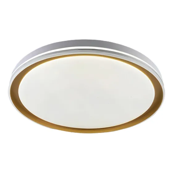 Plafon Circular 3 Cores Sindora Branco 4000 K 60 W Teto Acrílico, Metal Dcx02313 40cm Dourado 127/220V
