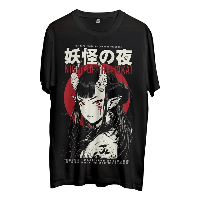 Remera Yokai Negra Aesthetic Japanese Streetwear Grafizona®