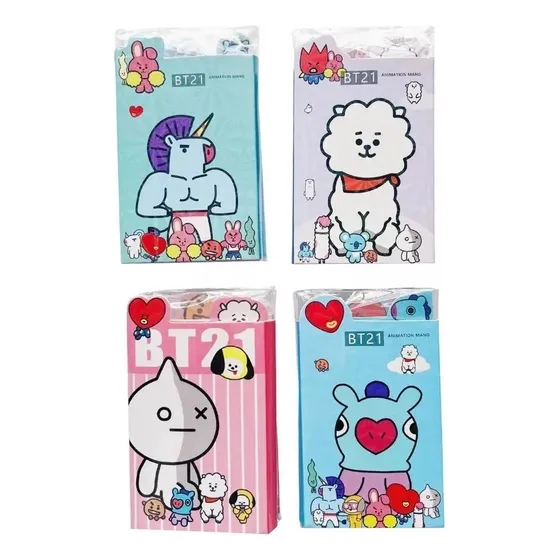 Set De 4 Post It Notas Adhesivas Kawaii Bt21 Bts K-pop