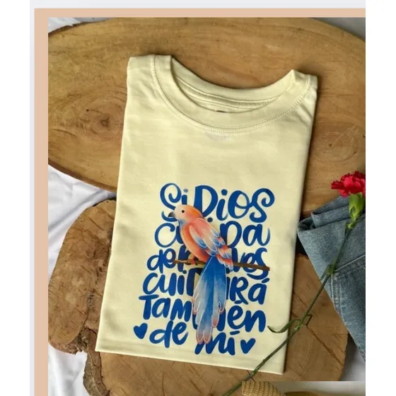 Camiseta Básica Mujer Con Mensaje Cristiano