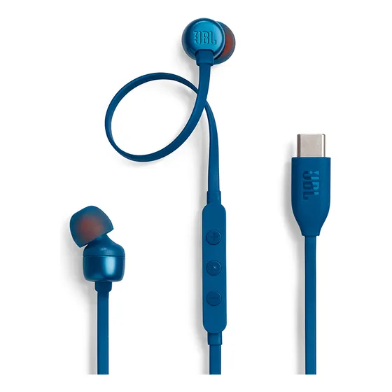 Fone De Ouvido Jbl C/ Fio 310c Entrada Usb-c Preto 9mm