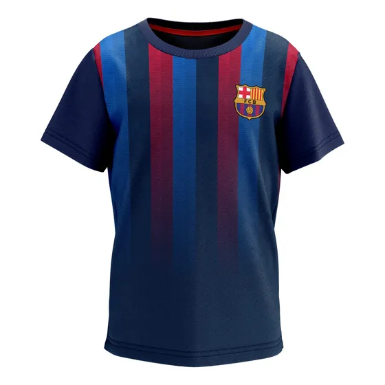 Camisa Barcelona Infantil Juvenil Listras Oficial Licenciada