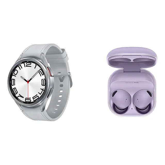 Galaxy Watch6 Classic 47 mm Plata + Galaxy Buds2 Pro Violet