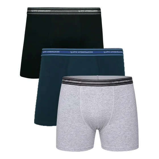 Kit 3 Cuecas Boxer Lupo Plus Size Algodão Original Costura